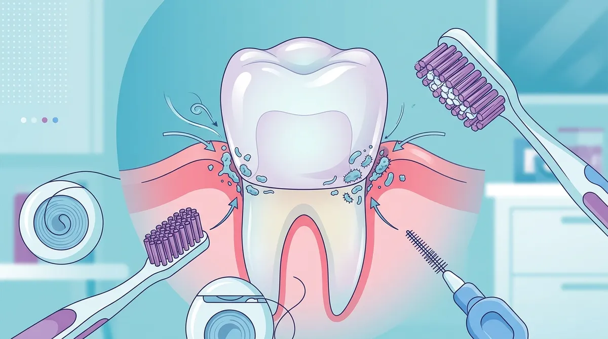 brushing and flossing with crown