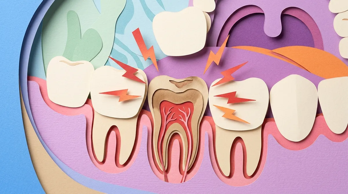sensitive tooth after crown falls