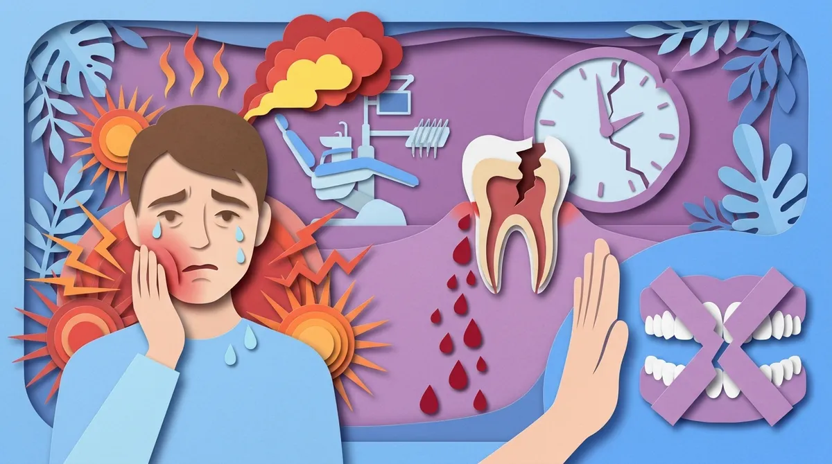 sensitive tooth after crown falls